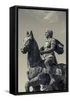 Greece, Central Macedonia, Pella, Statue of Alexander the Great-Walter Bibikow-Framed Stretched Canvas