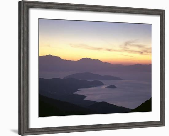 Greece, Crete, Agios Nikolaos, Mirabello Bay, Sunset-Thonig-Framed Photographic Print