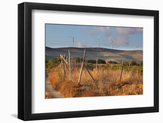 Greece, Crete, Chandras Plateau, Wind Turbines, Evening Light-Catharina Lux-Framed Photographic Print