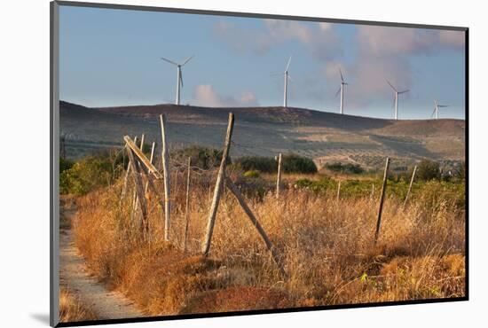 Greece, Crete, Chandras Plateau, Wind Turbines, Evening Light-Catharina Lux-Mounted Photographic Print