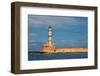 Greece, Crete, Chania, Venetian Harbour, Lighthouse-Catharina Lux-Framed Photographic Print