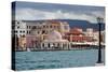 Greece, Crete, Chania, Venetian Harbour, Mosque-Catharina Lux-Stretched Canvas