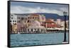 Greece, Crete, Chania, Venetian Harbour, Mosque-Catharina Lux-Framed Stretched Canvas