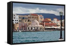 Greece, Crete, Chania, Venetian Harbour, Mosque-Catharina Lux-Framed Stretched Canvas