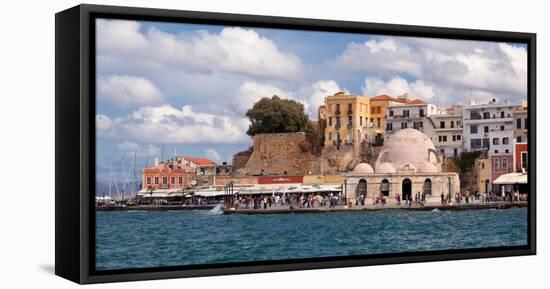 Greece, Crete, Chania, Venetian Harbour, Mosque-Catharina Lux-Framed Stretched Canvas