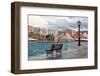 Greece, Crete, Chania, Venetian Harbour, Waterside Promenade, Bench-Catharina Lux-Framed Photographic Print