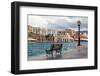 Greece, Crete, Chania, Venetian Harbour, Waterside Promenade, Bench-Catharina Lux-Framed Photographic Print