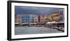 Greece, Crete, Chania, Venetian Harbour, Waterside Promenade-Catharina Lux-Framed Photographic Print