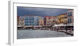 Greece, Crete, Chania, Venetian Harbour, Waterside Promenade-Catharina Lux-Framed Photographic Print