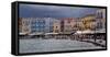 Greece, Crete, Chania, Venetian Harbour, Waterside Promenade-Catharina Lux-Framed Stretched Canvas