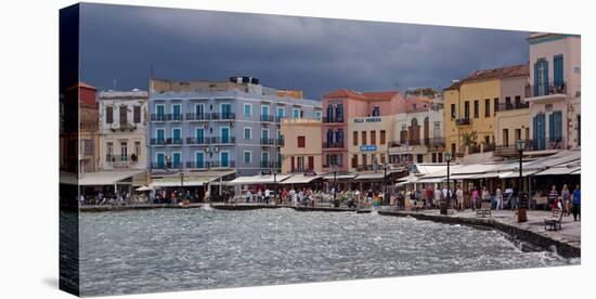 Greece, Crete, Chania, Venetian Harbour, Waterside Promenade-Catharina Lux-Stretched Canvas