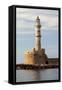 Greece, Crete, Chania. Venetian Lighthouse at the Old Harbor-Hollice Looney-Framed Stretched Canvas