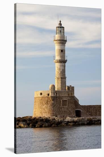 Greece, Crete, Chania. Venetian Lighthouse at the Old Harbor-Hollice Looney-Stretched Canvas