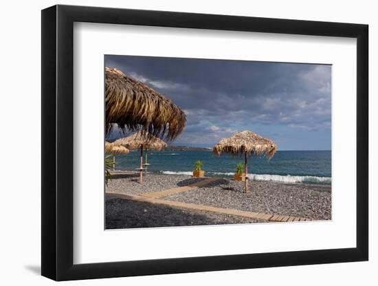 Greece, Crete, Lapetra, Beach Restaurant-Catharina Lux-Framed Photographic Print