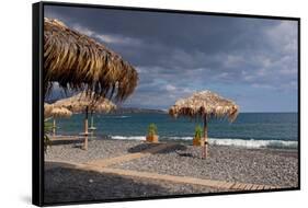 Greece, Crete, Lapetra, Beach Restaurant-Catharina Lux-Framed Stretched Canvas