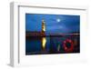 Greece, Crete, Rethimnon, Venetian Harbour, Illuminated, in the Evening-Catharina Lux-Framed Photographic Print