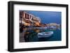 Greece, Crete, Rethimnon, Venetian Harbour, Illuminated, in the Evening-Catharina Lux-Framed Photographic Print