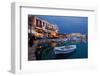 Greece, Crete, Rethimnon, Venetian Harbour, Illuminated, in the Evening-Catharina Lux-Framed Photographic Print