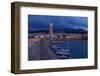 Greece, Crete, Rethimnon, Venetian Harbour, Lighthouse, in the Evening-Catharina Lux-Framed Photographic Print