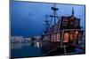 Greece, Crete, Rethimnon, Venetian Harbour, Pirate Ship-Catharina Lux-Mounted Photographic Print