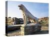 Greece, Cyclades Islands, Delos Island Lion Statue at Terrace of the Lions-null-Stretched Canvas