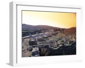 Greece, Cyclades Islands, Delos Island, Terrace of the Lions-null-Framed Giclee Print