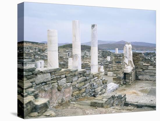 Greece, Cyclades Islands, Island of Delos, House of Cleopatra-null-Stretched Canvas