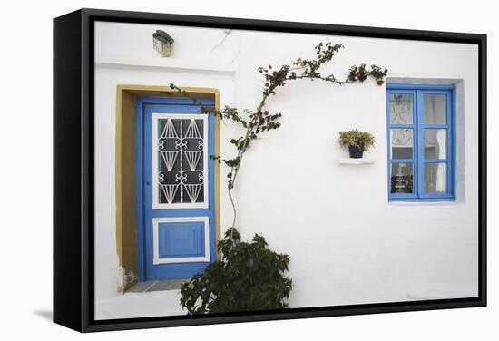 Greece, Cyclades Islands, Paros, Naoussa, Doorway of House-Walter Bibikow-Framed Stretched Canvas