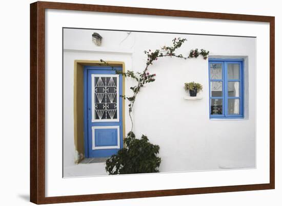 Greece, Cyclades Islands, Paros, Naoussa, Doorway of House-Walter Bibikow-Framed Photographic Print