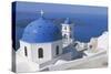 Greece, Cyclades Islands, Santorini Archipelago, Thera Island, Imerovigli, Church and Bell Tower-null-Stretched Canvas