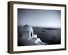 Greece, Cyclades, Santorini, Fira (Thira), Church and View of Santorini Caldera-Michele Falzone-Framed Photographic Print