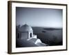 Greece, Cyclades, Santorini, Fira (Thira), Church and View of Santorini Caldera-Michele Falzone-Framed Photographic Print