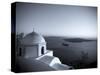 Greece, Cyclades, Santorini, Fira (Thira), Church and View of Santorini Caldera-Michele Falzone-Stretched Canvas