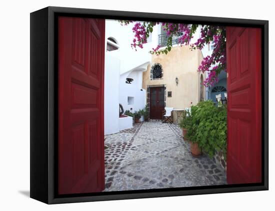 Greece, Cyclades, Santorini, Fira (Thira)-Michele Falzone-Framed Stretched Canvas