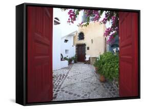 Greece, Cyclades, Santorini, Fira (Thira)-Michele Falzone-Framed Stretched Canvas