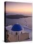 Greece, Cyclades, Santorini, Firostefani, Church and View of Santorini Caldera-Michele Falzone-Stretched Canvas