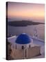 Greece, Cyclades, Santorini, Firostefani, Church and View of Santorini Caldera-Michele Falzone-Stretched Canvas