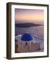 Greece, Cyclades, Santorini, Firostefani, Church and View of Santorini Caldera-Michele Falzone-Framed Photographic Print