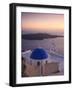 Greece, Cyclades, Santorini, Firostefani, Church and View of Santorini Caldera-Michele Falzone-Framed Photographic Print