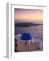 Greece, Cyclades, Santorini, Firostefani, Church and View of Santorini Caldera-Michele Falzone-Framed Photographic Print