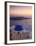 Greece, Cyclades, Santorini, Firostefani, Church and View of Santorini Caldera-Michele Falzone-Framed Photographic Print