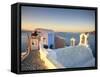 Greece, Cyclades, Santorini, Oia Town and Santorini Caldera-Michele Falzone-Framed Stretched Canvas