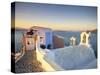 Greece, Cyclades, Santorini, Oia Town and Santorini Caldera-Michele Falzone-Stretched Canvas