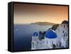 Greece, Cyclades, Santorini, Oia Town and Santorini Caldera-Michele Falzone-Framed Stretched Canvas