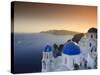 Greece, Cyclades, Santorini, Oia Town and Santorini Caldera-Michele Falzone-Stretched Canvas