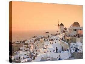 Greece, Cyclades, Santorini, Oia Town and Santorini Caldera-Michele Falzone-Stretched Canvas