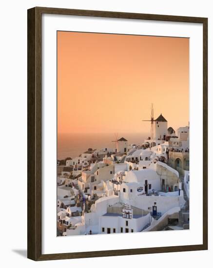 Greece, Cyclades, Santorini, Oia Town and Santorini Caldera-Michele Falzone-Framed Photographic Print