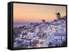 Greece, Cyclades, Santorini, Oia Town and Santorini Caldera-Michele Falzone-Framed Stretched Canvas