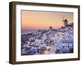 Greece, Cyclades, Santorini, Oia Town and Santorini Caldera-Michele Falzone-Framed Photographic Print