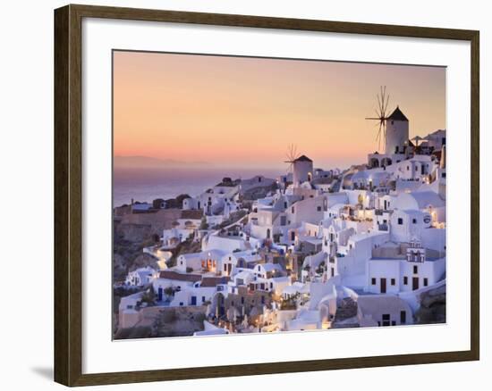 Greece, Cyclades, Santorini, Oia Town and Santorini Caldera-Michele Falzone-Framed Photographic Print